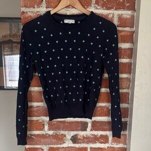 Opening Ceremony polka dot navy blue sweater